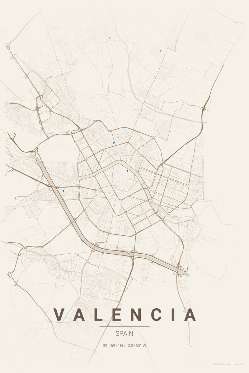 Valencia Linen map poster — print