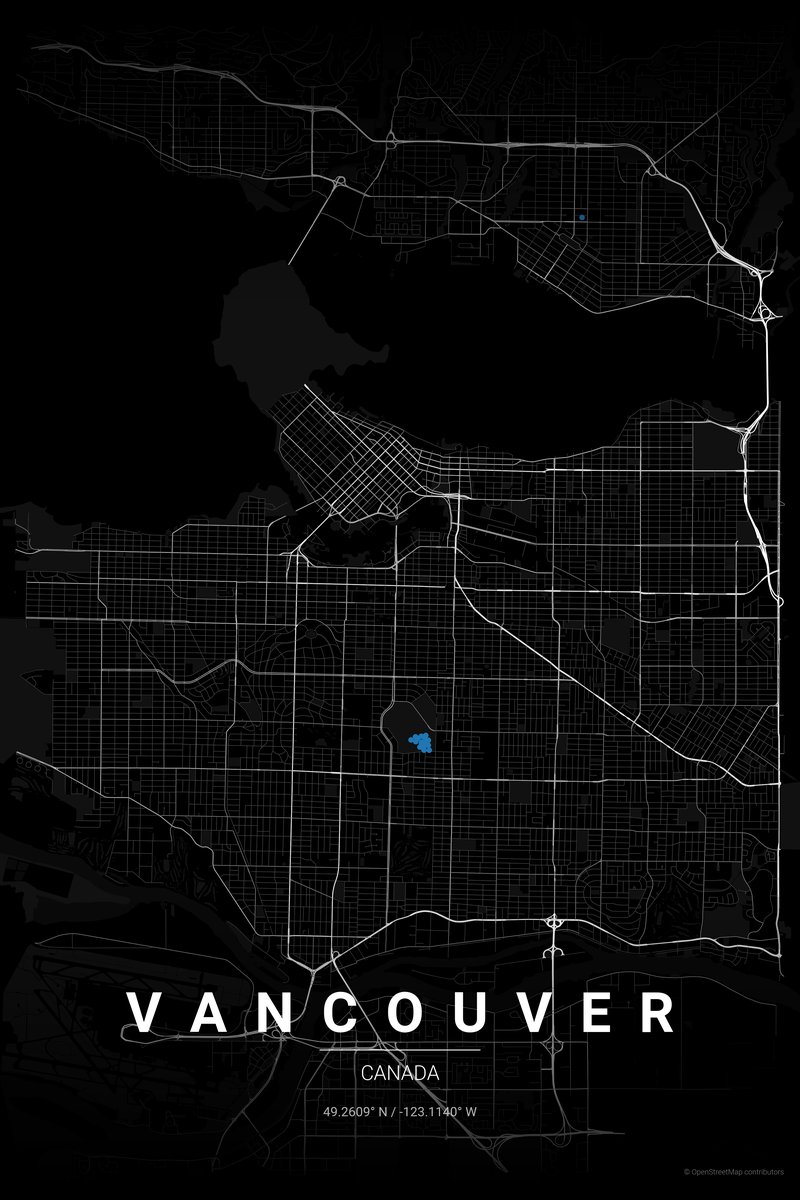 Vancouver Noir map poster — print