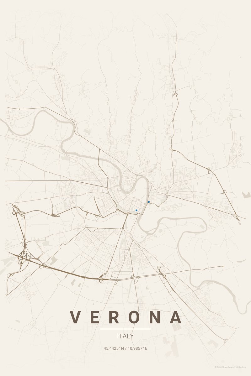 Verona Linen map poster — print
